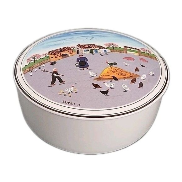 Villeroy & Boch 5" Farm Porcelain Trinket Box Dish Naif Signed LAPLAU3 - Picture 3 of 11